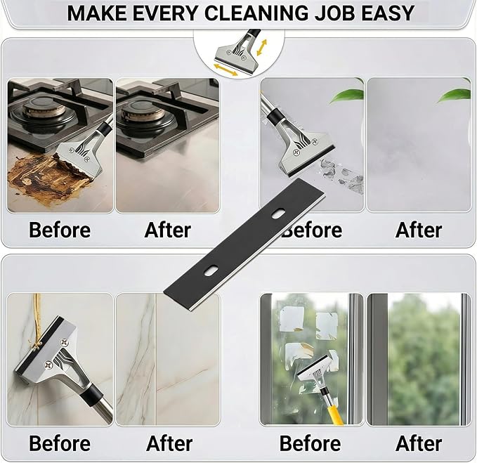 30 Pack 4 Inch Scraper Blades, High-Carbon Steel, with Storage Box | Stays Sharp Through Full Paint Jobs, 5× Wider Coverage, Fits Most 4-inch Scrapers, Safe on Glass Stovetops and Tiles
