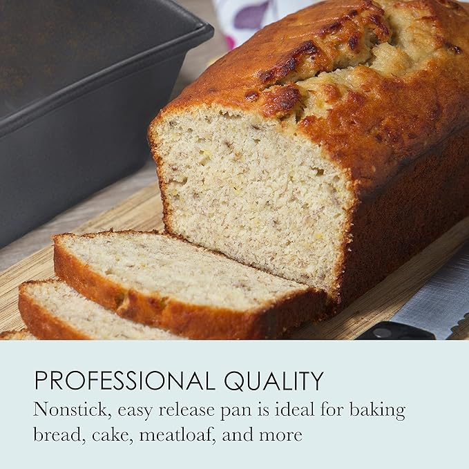 Chicago Metallic Professional Gluten-Free Loaf Pan, Perfect for baking bread, cake, and more 9-inch by 4.25-inch, Silver