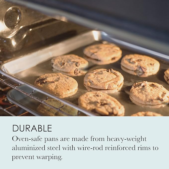 Chicago Metallic Commercial II Traditional Uncoated 16-3/4 by 12-Inch Jelly-Roll Pan, Perfect for making jelly rolls, cookies, pastries, pizza, one-pan meals, and more, Set of 2