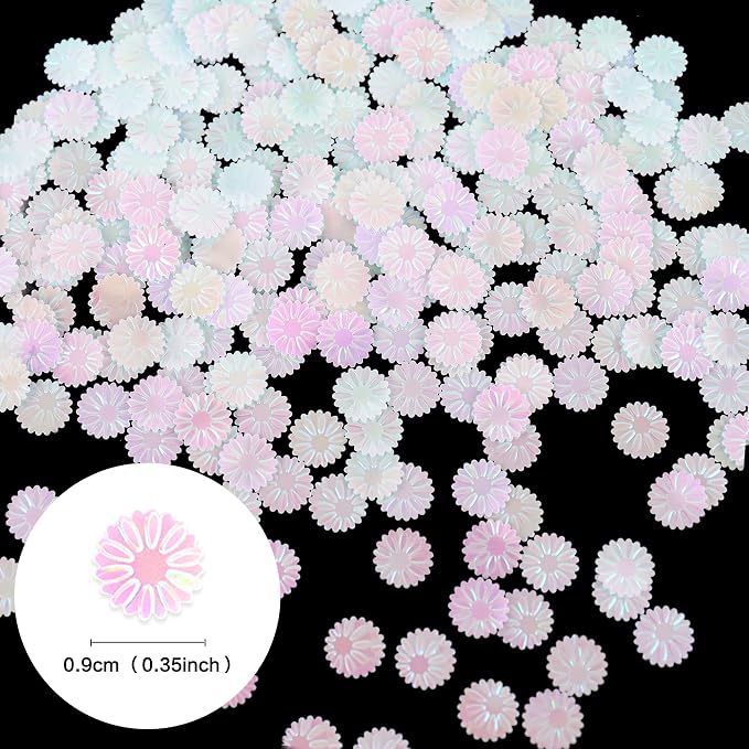 500 PCS Daisy Cupcake Toppers White Mini Daisy Flowers Cake Decorations Picks White Flowers for Bridal Engagement Baby Shower Christma Theme Kids Birthday Party Decor Supplies