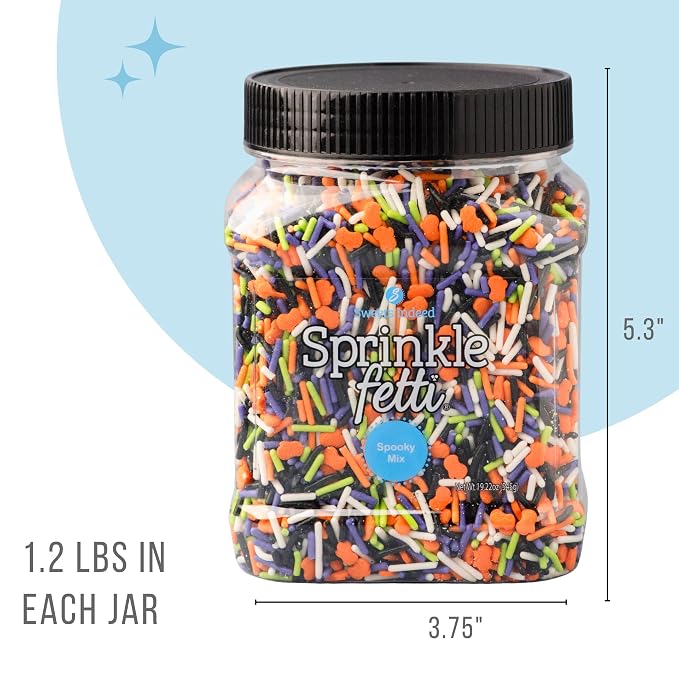 Sweets Indeed, Bulk Sprinkles, 1.3 pounds, Sprinkle Mix, Perfect for Cake Decorations, Baking Ice Cream Cookies Cupcake Topper (Mini Heart) (Halloween)