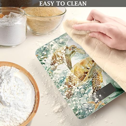 Food Scale Kitchen Scale Food Weight Scales Digital Weight Grams and Ounces Small Electronic Food Scale for Baking Cooking Sea Turtle Starfish Plants