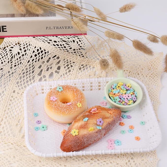 Flower Sprinkles, Spring Sprinkles Edible Flowers for Cake Decorating, Mix Sizes Confetti Baking Sugar for Cupcake, Cookie, Donut Dessert Decoration, Wedding Party Chirstmas Supplies
