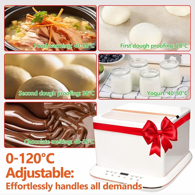 2-in-1 Slow Cooker & Bread Proofer Box with Digital Touchscreen, Professional Dough Proofer with Precise Temp Control (0-120°C) & Humidity Function for Baking, Melting Chocolate, Yogurt Making