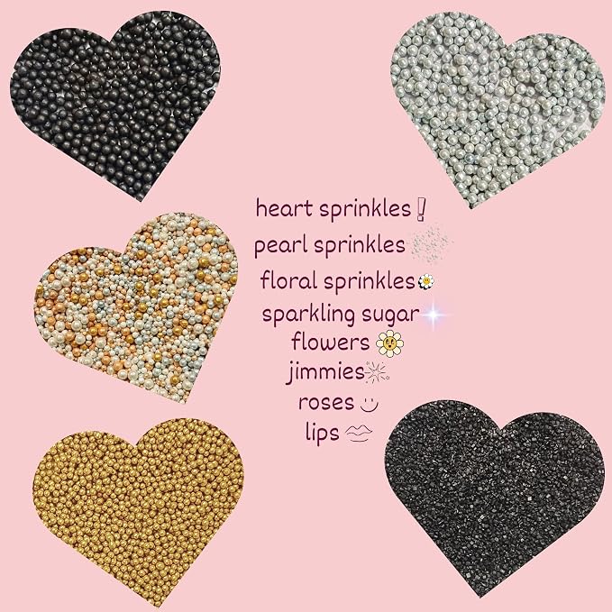 Confect Prom Night Disco Ball Sprinkle Mix – 5-Pack Assorted Edible Sprinkles with Black, Gold, Silver & White Dragees + Black Sparkling Sugar – Cake, Cupcake & Cookie Decorations – Vegan, Gluten-Free, Nut-Free, Soy-Free, Dairy-Free, Palm Oil-Free, Dye...