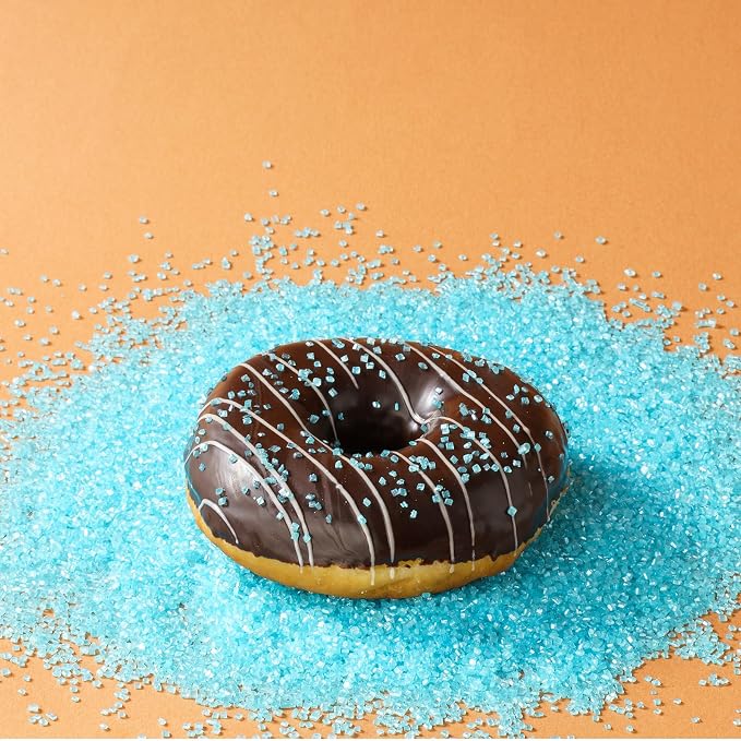 Sujoygar Light Blue Sanding Sugar Sprinkles, 5oz Edible Blue Sugar Crystals for Cocktails, Cake Sprinkles for Chocolate Ice Cream Toppings Cupcake Decoration Wedding Party Cookies Baking Dessert Food Supplies