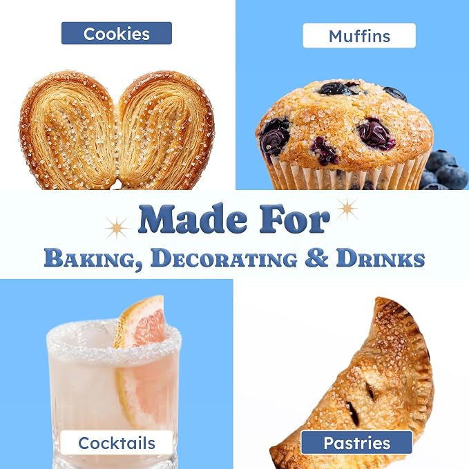 Snackathon Sanding Sugar, Extra Coarse White Sparkling Sugar Crystals, 2.2 LB Resealable Bulk Bag, Sweet Crunchy Edible Finishing Sugar for Baking & Decorating, Cupcakes, Cookies, Ice Cream & Drink
