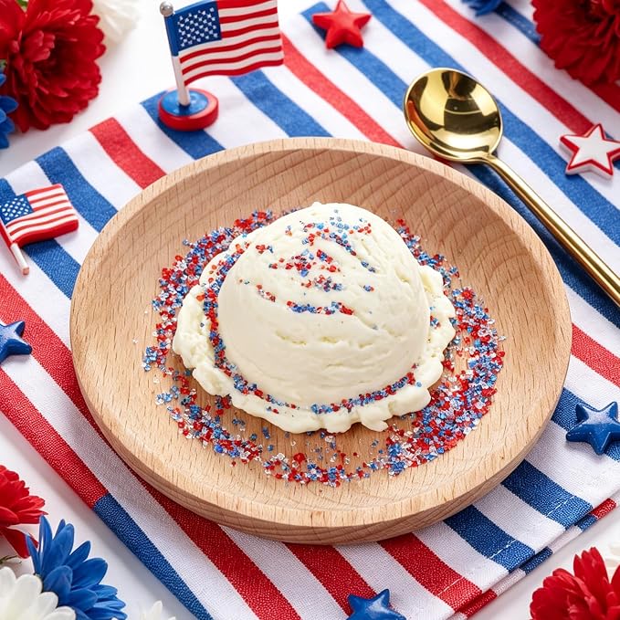 Red White and Blue Sprinkles for Cake Decorating, 4th of july Sanding Sugar 130g/4.6oz, Cupcake, Cookie and Donuts Toppings, Wedding, Birthday Party Supplies