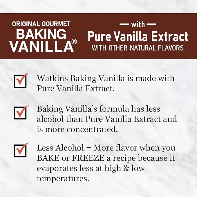 Watkins All Natural Original Gourmet Baking Vanilla with Pure Extract, 2 fl. oz. Bottle, 1-Pack