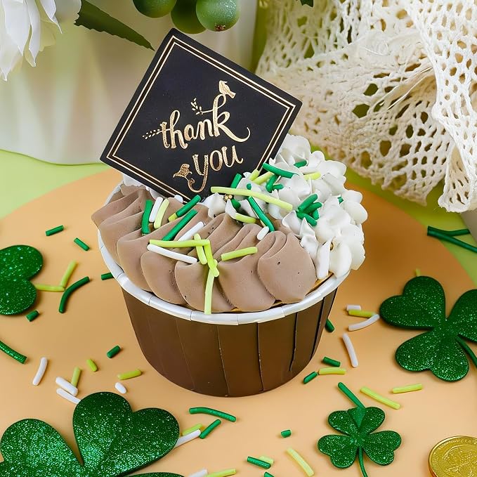 Green Sprinkles for Cake Decorating, 11Oz Spring St Patricks Day Sprinkles Edible with Jimmies, Nonpareils, Shamrock, Confetti, Sanding Sugar, Cupcake Ice Cream Donuts Baking Toppings