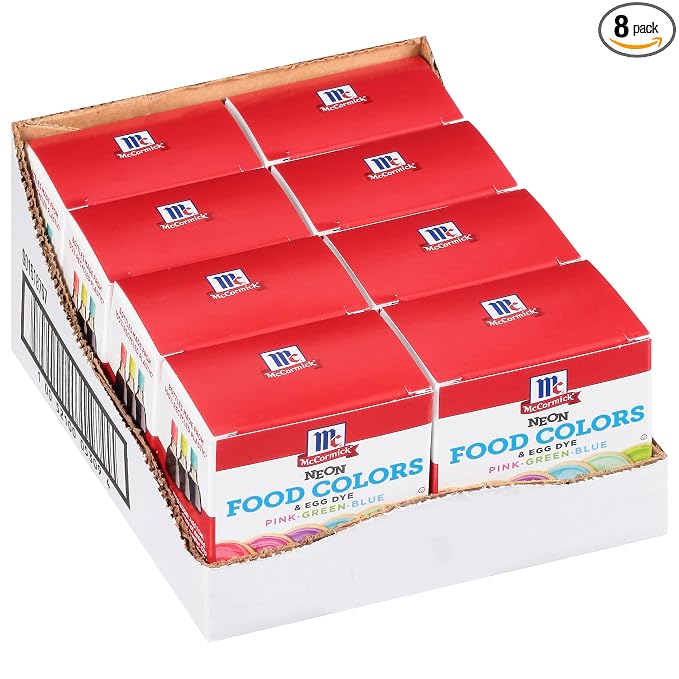McCormick Neon Assorted Food Colors & Egg Dye, 1.5 fl oz (Pack of 8)