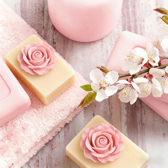 YunKo Flower Molds Silicone, Single Cavity 3D Rose Fondant Mold | Rose Silicone Mold and Baking Mold for cake decorating, fondant, chocolate, cupcake toppers, and home bakers