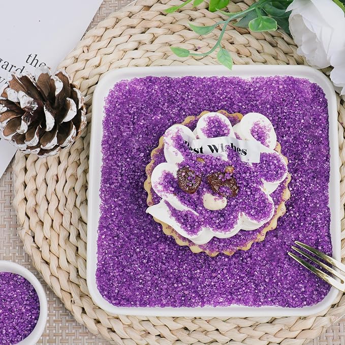 Purple Sprinkles Sanding Sugar for Baking, 6.35oz/180g Edible Sparkling Sugar Crystals, Decorating Sugar Sprinkles for Cakes Cupcakes Cookies Ice Cream