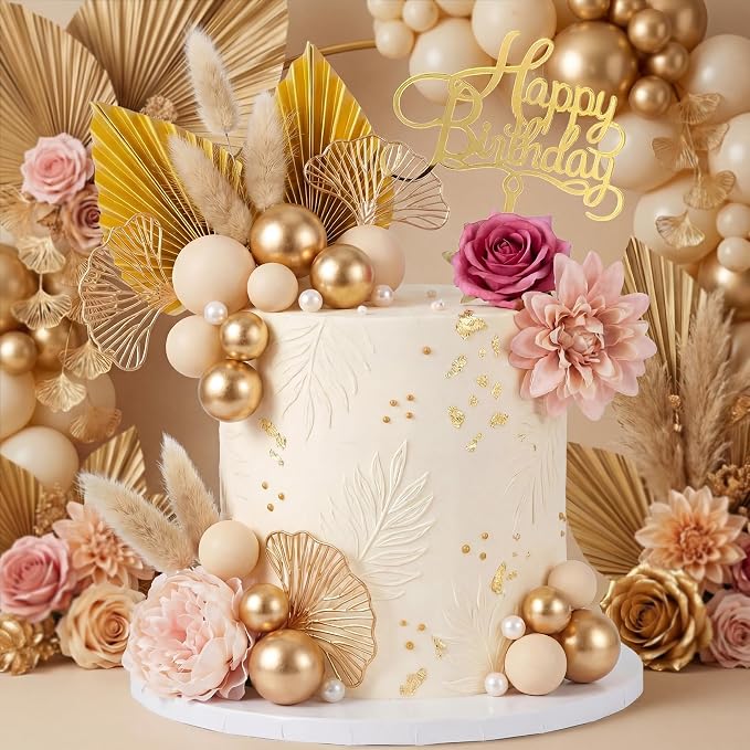 27Pcs Bohemian Cake Decoration Bohemian Cake Topper for Birthday Party Supplies