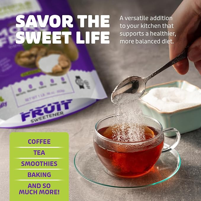 Whole Nature 100% Monk Fruit Sweetener With Erythritol Granulated - 2lb Pure Monkfruit Sweetener With Erythritol - Paleo & Keto Friendly Zero Calorie Sugar Substitute Healthy Sugar Alternative