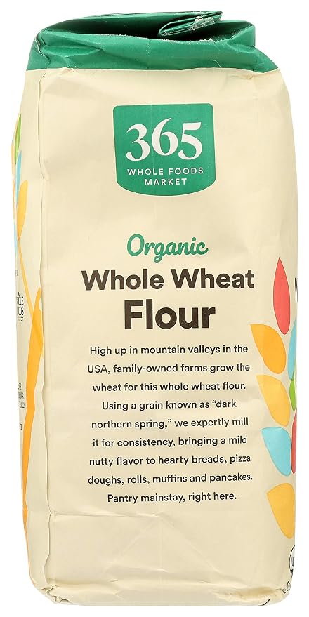 365 by Whole Foods Market, Organic 100% Whole Wheat Flour, 80 Ounce (Pack of 2)