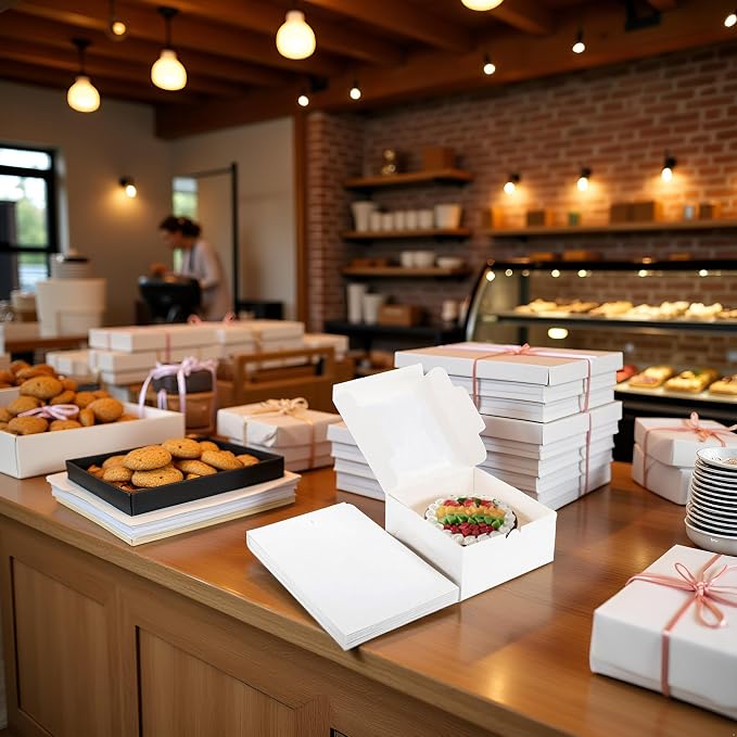 24Pack 12x12x6 Inch Cake Boxes, White Paper Cake Boxes With Window, Cajas Pasteles For Cake Delivery Baking Business Gifting, Fathers Day, Cookies, Pie, Pastries, Chocolates, Cupcake