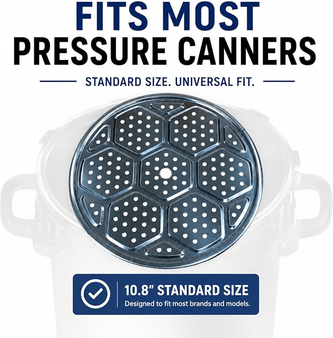 Supa Ant 10.8in Canning Rack for Pressure Canner (3pcs) - Stainless Steel, Stackable & Heavy-Duty Rack with Base - Universal Fit, Compatible with Supa Ant, Presto, All American & More