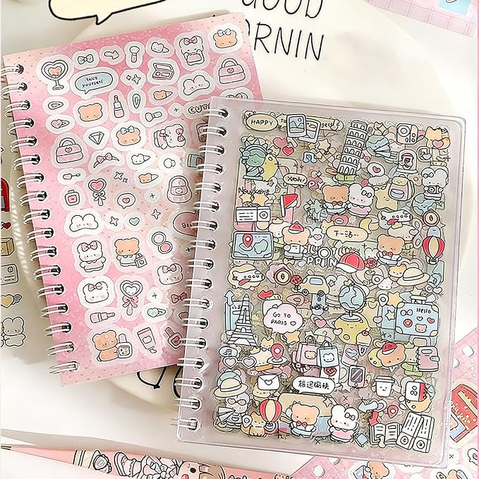Aesthetic Japanese Sticker Book for Adults – 16 Sheets, 1000+ Cute & Vintage Stickers for Scrapbooking, Journaling, DIY Crafts, Girlhood & Scrapbook Sticker Book