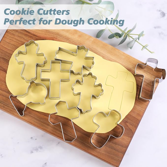 Zade Cross Cookie Cutter Food Grade Baptism Cookie Cutters Stainless Steel Fondant Biscuit Sandwich Mold for Baking Holidays Party