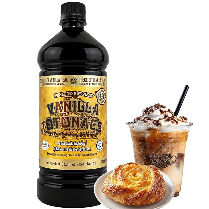 Mexican Vanilla Totonac’s Bottle - Pure Imported Vanilla Extract (Dark: 1 Liter / 33.2 Fl Oz (Pack of 1))
