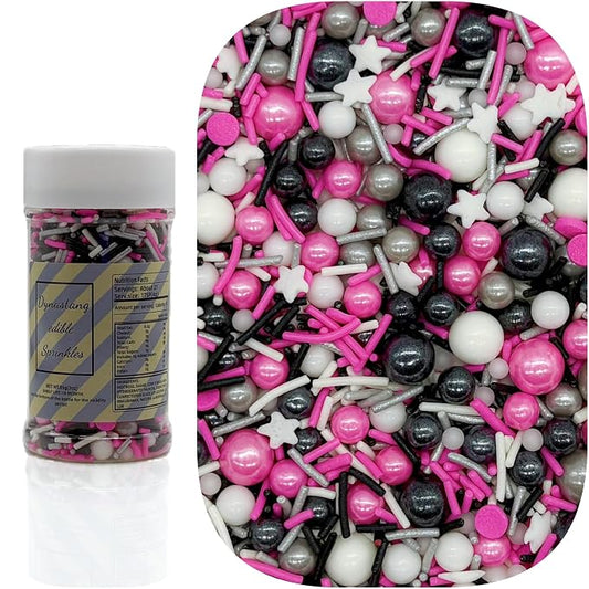 Dynastang Rock Themed Sprinkles Mixed Style Edible Cake Decorations Cupcake Toppers Cookie Perfect for Cakes, Cupcakes, Desserts Toppings 3OZ