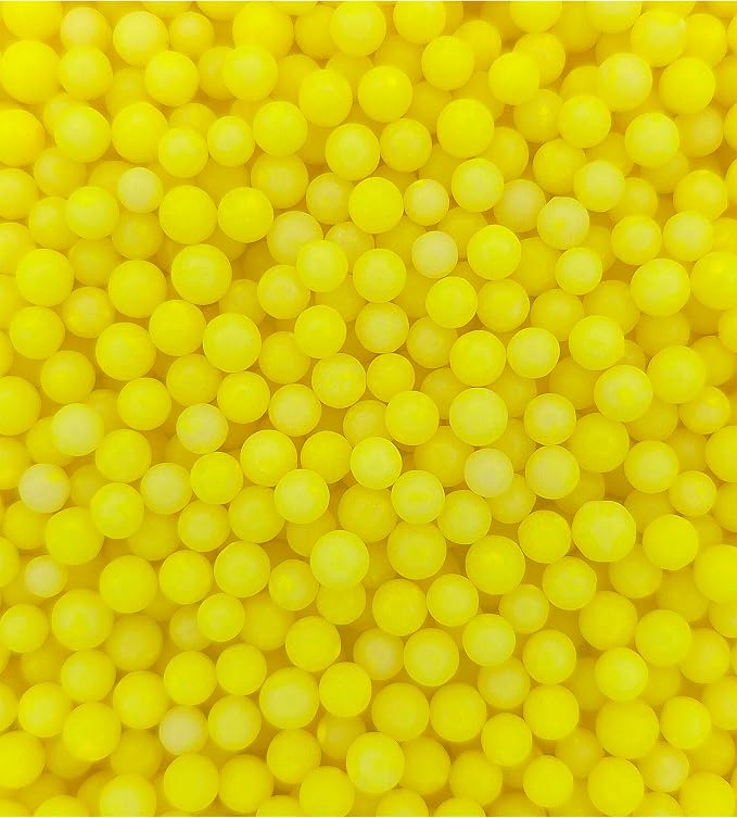 NCS Neon Yellow (Under Blacklight) 4mm Edible Sugar Pearls Sprinkles – Cupcake, Cake, Cookie & Baking Decorations, 7 oz