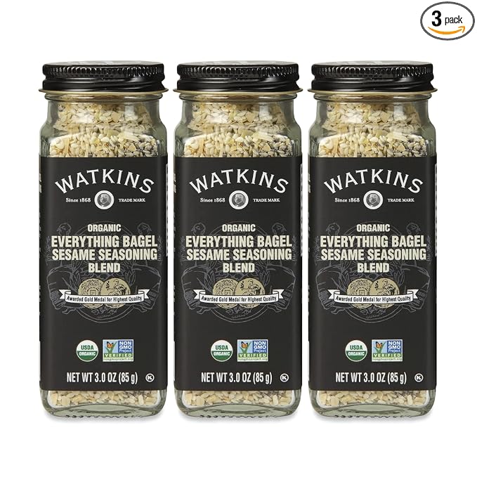 Watkins Gourmet Organic Spice Jar, Everything Bagel Sesame Seasoning Blend, 3.0 oz. Bottle, 3-Pack
