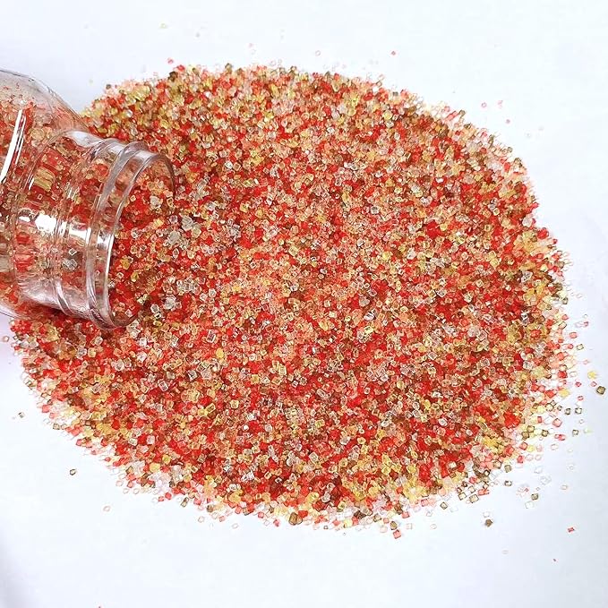 Sentovac Autumn Sanding Sugar Crystals for Baking Edible Fall Thanking Themed Crystals Sparkling Sugar Sprinkles Cake Cookie Cupcake Topper Ice Cream Decoration Supplies