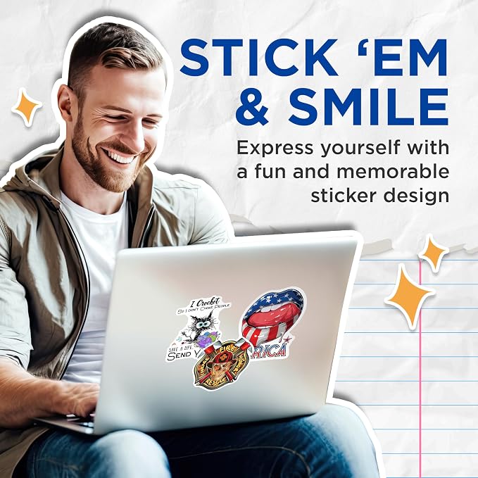 (2 Pack) I Crochet Stickers - Funny Crochet Quote Stickers - Save a Life Send Yarn Stickers - 5" On Longest Side - Sticks to Any Smooth Flat Surface - Made in USA - BMCS3378