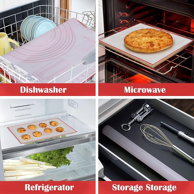 BlueBark 1 PCS - 24"L x 16"W Non-stick Silicone Baking Mat for Pastry & Dough, Sourdough Bread Making Tools, Kitchen Counter, Cooking Enthusiasts