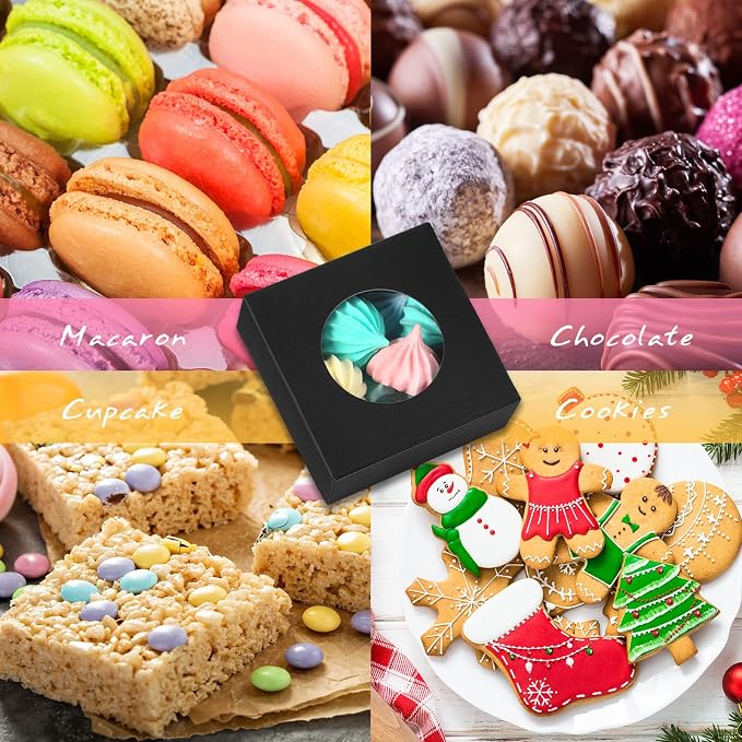 Chinco 30 Pcs Square Soap Boxes for Homemade Soaps Candle 3 x 3 x 1.2 Inch Soap Boxes with Clear Window Small Gift Wrapping Box for Soaps Packaging Bakery Cookies Candy Party Favor Supplies