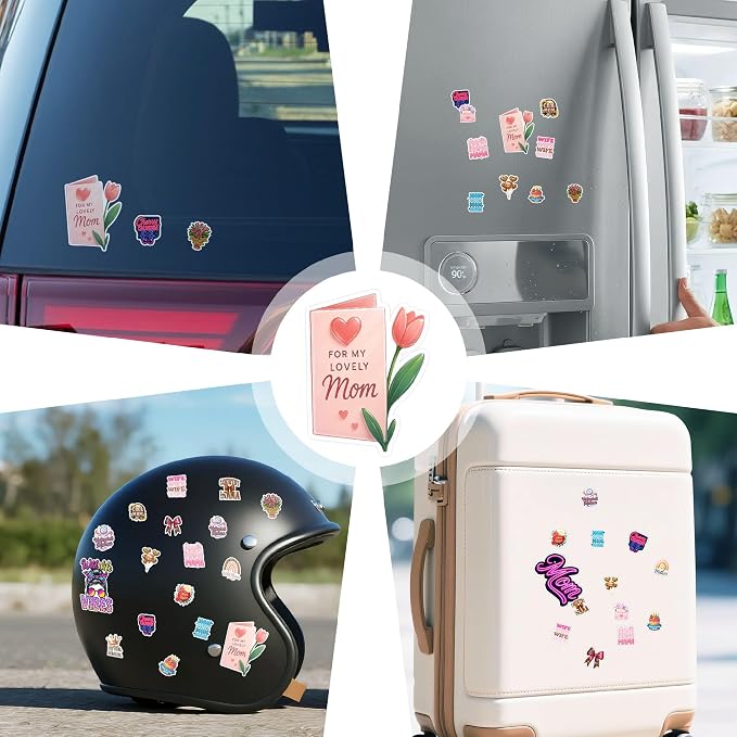 Mom Stickers Pack – 100 PCS Cute Mother & Mama Decals for Women Wife, Grandma – Aesthetic Vinyl Waterproof Sticker for Scrapbook Water Bottle Laptop Phone, Gift Set for Mother’s Day & Birthday