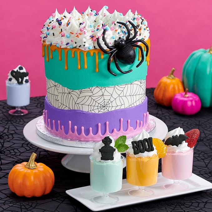 DECOPAC Monster Mash Deluxe Fusion Mix, 26oz, Fancy Candy Sprinkles in Handheld Container, Edible Sprinkles For Celebration Cakes, Cupcakes, Cookies and Donuts, Multicolored - Orange, white and black