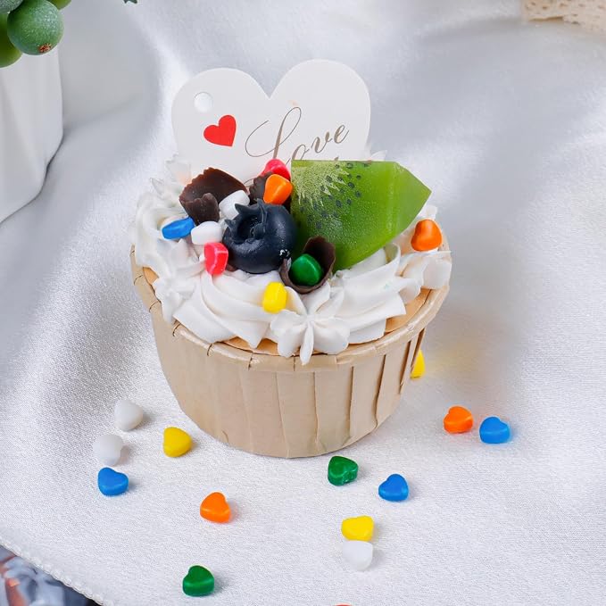 Rainbow Heart Sprinkles for Baking, Edible Birthday Sprinkles for Cake Decorating, Cookies, Ice Cream and Macaron Toppings