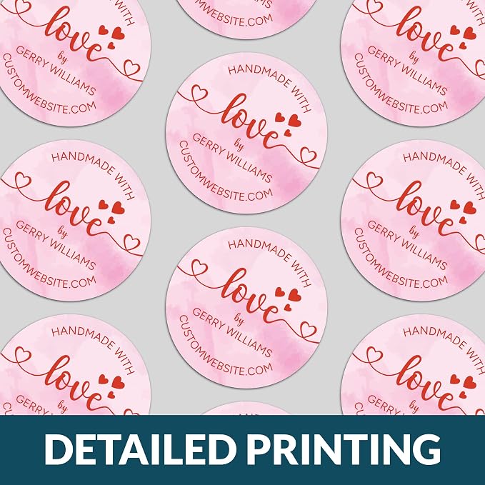 Personalized Handmade with Love Stickers – Custom 2" Round Packaging Labels for Small Business Orders, Gifts, Boxes & Envelopes (50–1000 Stickers) (Painted Scene)