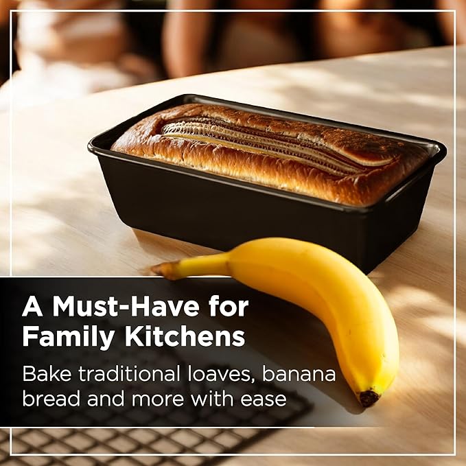 Wrenbury Large 2lb Loaf Pan for Baking Bread – Non Stick Carbon Steel Bread Pan 9.5 Inch for Homemade Banana Cake and Meatloaf – PTFE Free Bakeware