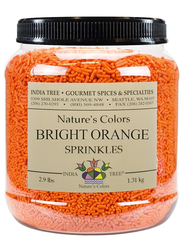 Bright Orange Sprinkles, Shimmery Sugar Sprinkles for Baking and Decorating, 2.9 Lb Canister (Pack of 1)