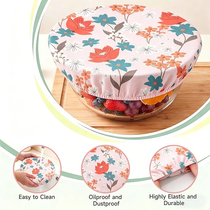 Bowl Covers Reusable Bread Proofing Bowl Covers Sourdough Bread Baking Accessories, Flowers