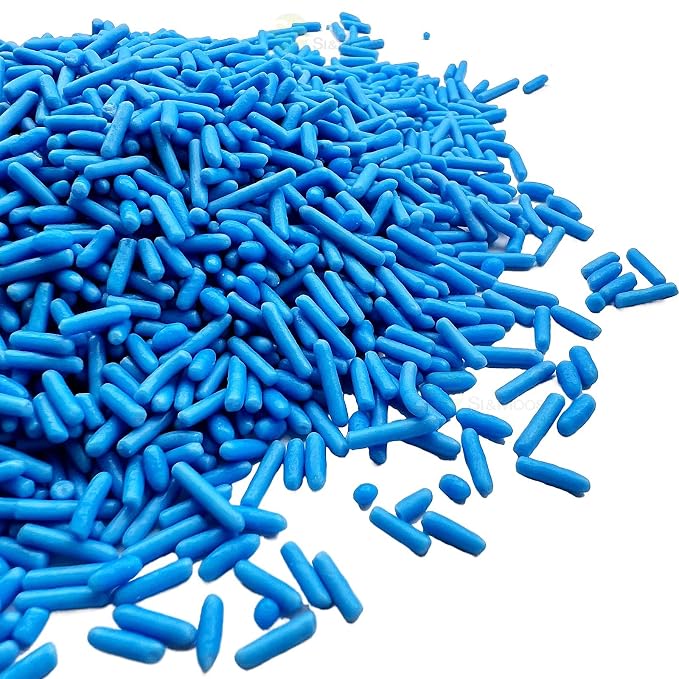 SE Si&Moos Blue Sprinkles Edible Blue Jimmies Soft Jimmy Sprinkles Halloween Cake Decorations Christmas Cookie Decorations for Topping Ice Cream, Cookies, Cakes, Cupcakes, Dessert Decorating 2.75 OZ
