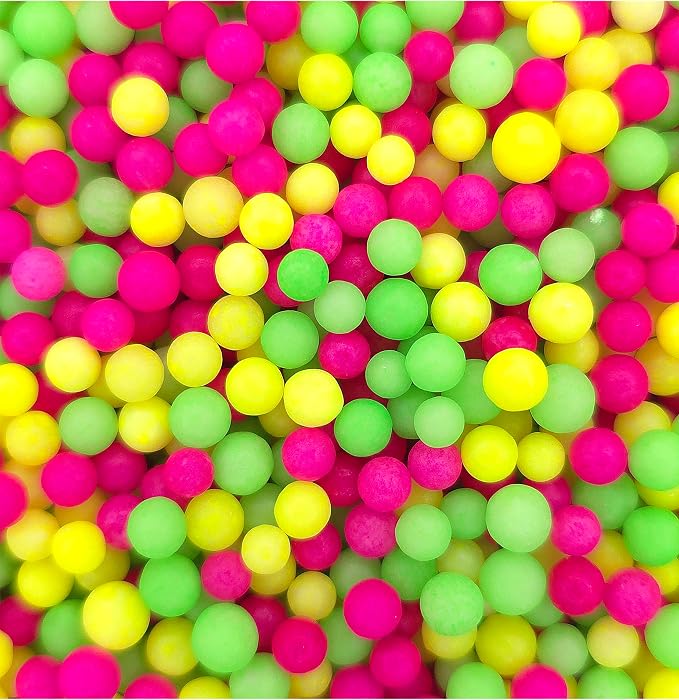 NCS Neon Pink, Yellow & Green (Under Blacklight) 4mm Edible Sugar Pearls Sprinkles – Cupcake, Cake, Cookie & Baking Decorations, 7 oz