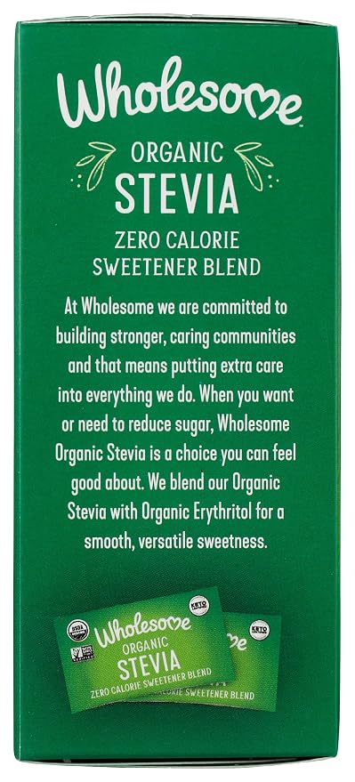 Wholesome Sweeteners Organic Stevia, 35 Count Packets, Zero Calorie Sweetener Blend, Keto Friendly, Non GMO, Gluten Free & Vegan, 6 Pack