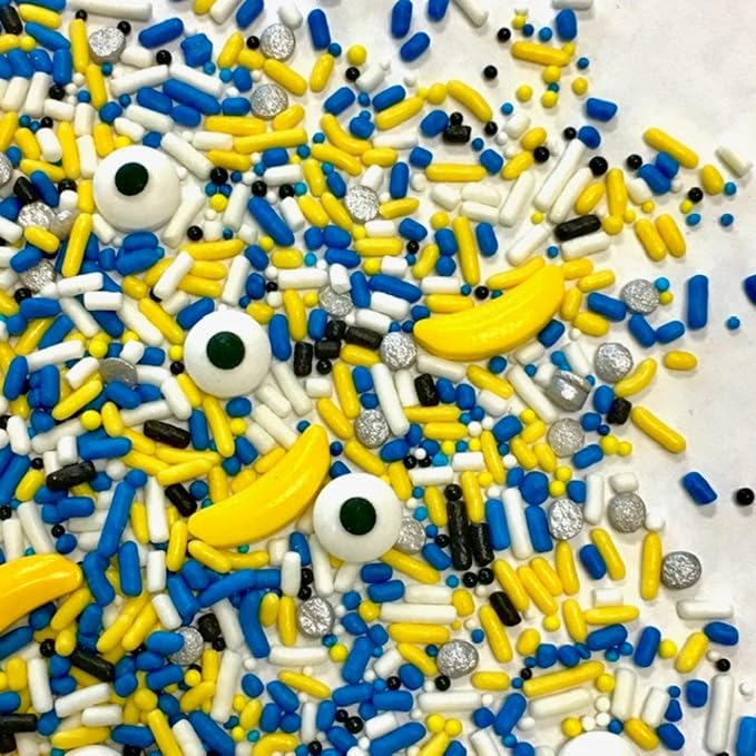 COOL MOM SPRINKLES Blue And Yellow Sprinkles (4 oz.) – Themed Birthday Sprinkles for Decorating Cakes, Cupcakes, Cookies & Desserts – Mixed in the USA/Gluten-Free