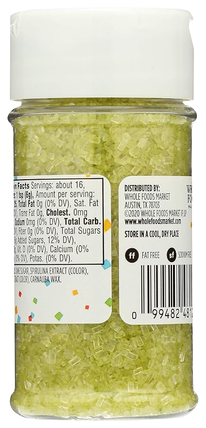 365 by Whole Foods Market, Green Decorating Sugar, 3.3 Ounce (Pack of 2)