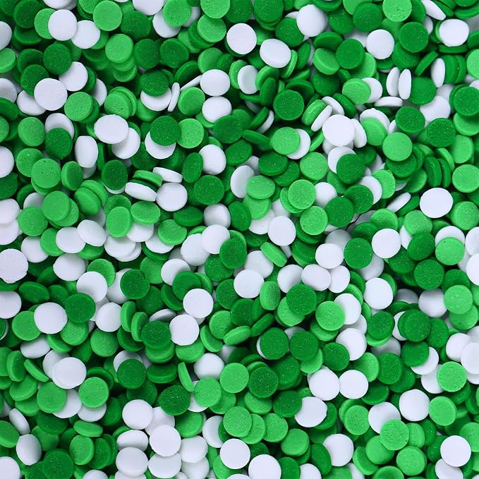 Edible Green and White Sprinkles, St Patrick's Day Confetti Sprinkles for Cake Decorating, Round Sprinkles for Cupcakes, Cookies, Ice Cream, and Candy(120g/4.23oz)