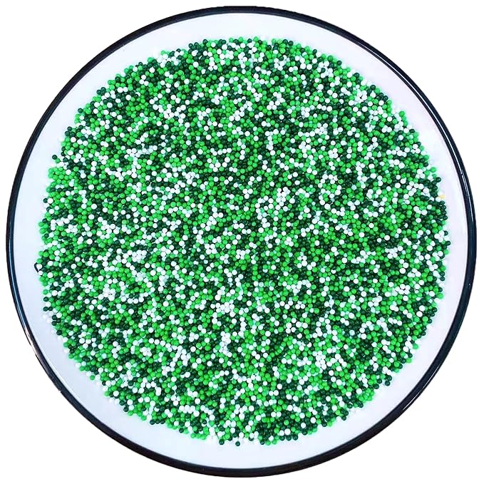 Sentovac Green and White Nonpareils Sprinkles St Patricks Edible 2mm Mini Peals Sprinkle for Cake Decorating Sugar Candy Cookie Cupcake Topper Baking Decorations Christmas St Patricks Supplies