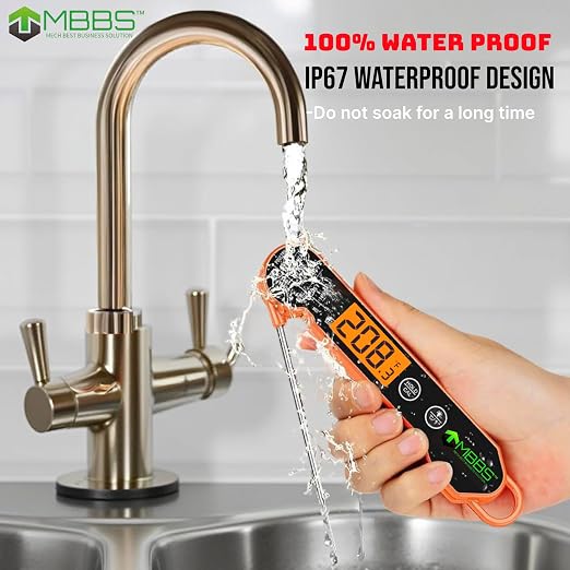 Instant Read Meat Thermometer for Cooking | Waterproof IP67 & Ultra Fast | Digital Food Thermometer for Grill, Kitchen, BBQ Smoker,(∘C/∘F Switchable)