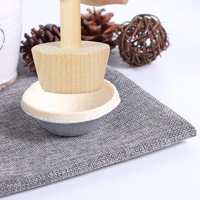 3Pcs Tart Tamper Set, Portable Wooden Double Side Pie Pastry Dough Tamper, Wooden Egg Tart Mold, DIY Cake Pastry Tools for Egg Tart, Pasta, Cheesecakes and Dessert Baking