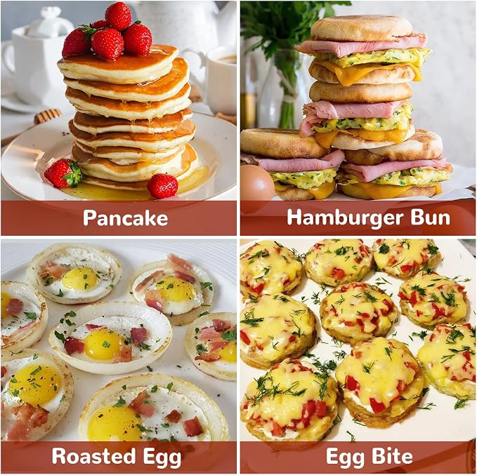 Air Fryer Silicone Egg Molds 2 Pcs Silicone Egg Bite Molds Air Fryer Muffin Pan for Baking Round Muffin Cupcake Pans Eggs Bite Maker Nonstick Airfryer Baking Mold Cake Pan for Tart Bread Hamburger Bun