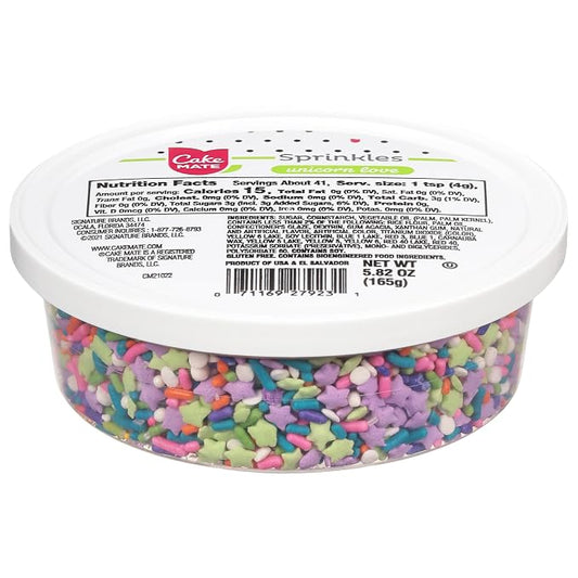 Cake Mate Unicorn Dessert Sprinkles - Unicorn Mix of Sprinkles/Jimmes, Perfect for baked goods, cookies, ice cream, cake, brownies 5.82oz